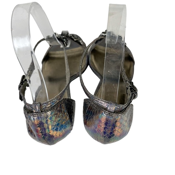 PELLE MODA Genuine Leather Rhinestone T Strap High Heels Sandals Formal Shoes 7 - Picture 7 of 16